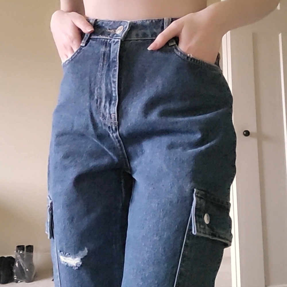 Ripped Cargo Jeans